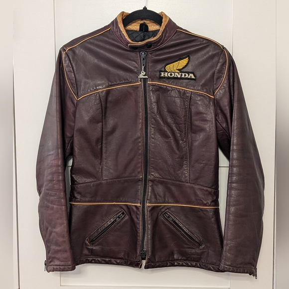 Honda Jackets & Blazers - Vintage 1980s Hondaline Leather Sports Wear Jacket